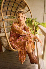 Mittoshop Flower Print Satin Lurex Stripe Smocked Midi Dress for a perfect OOTD – dress to impress outfits from Amexza