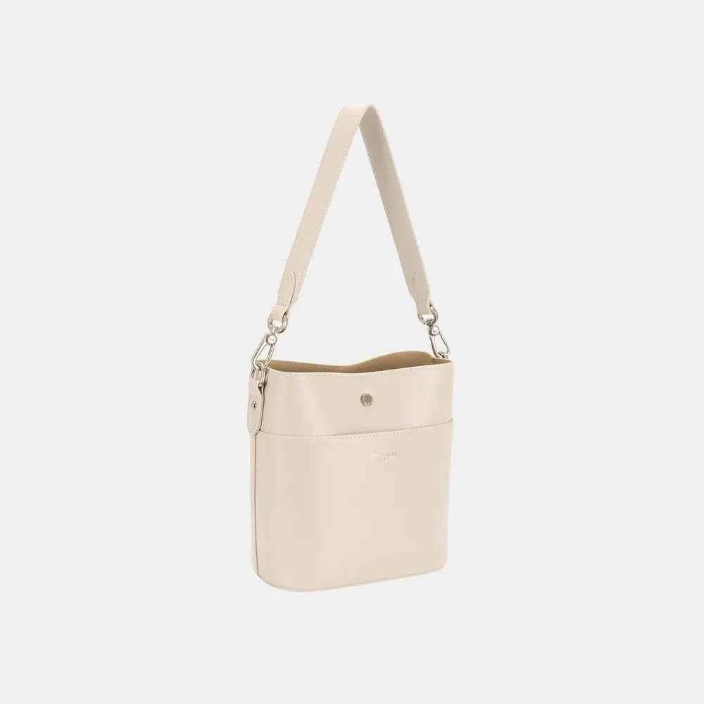 David Jones PU Leather Shoulder Bag Creamy White One Size for a perfect OOTD – dress to impress outfits from Amexza