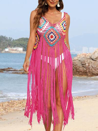 Fringe Spaghetti Strap Cover-Up for a perfect OOTD – dress to impress outfits from Amexza