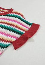 Contrast Round Neck Short Sleeve Sweater for a perfect OOTD – dress to impress outfits from Amexza