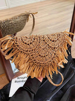 Straw Braided Fringe Shoulder Bag for a perfect OOTD – dress to impress outfits from Amexza