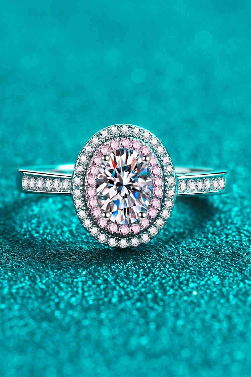 1 Carat Moissanite 925 Sterling Silver Halo Ring for a perfect OOTD – dress to impress outfits from Amexza