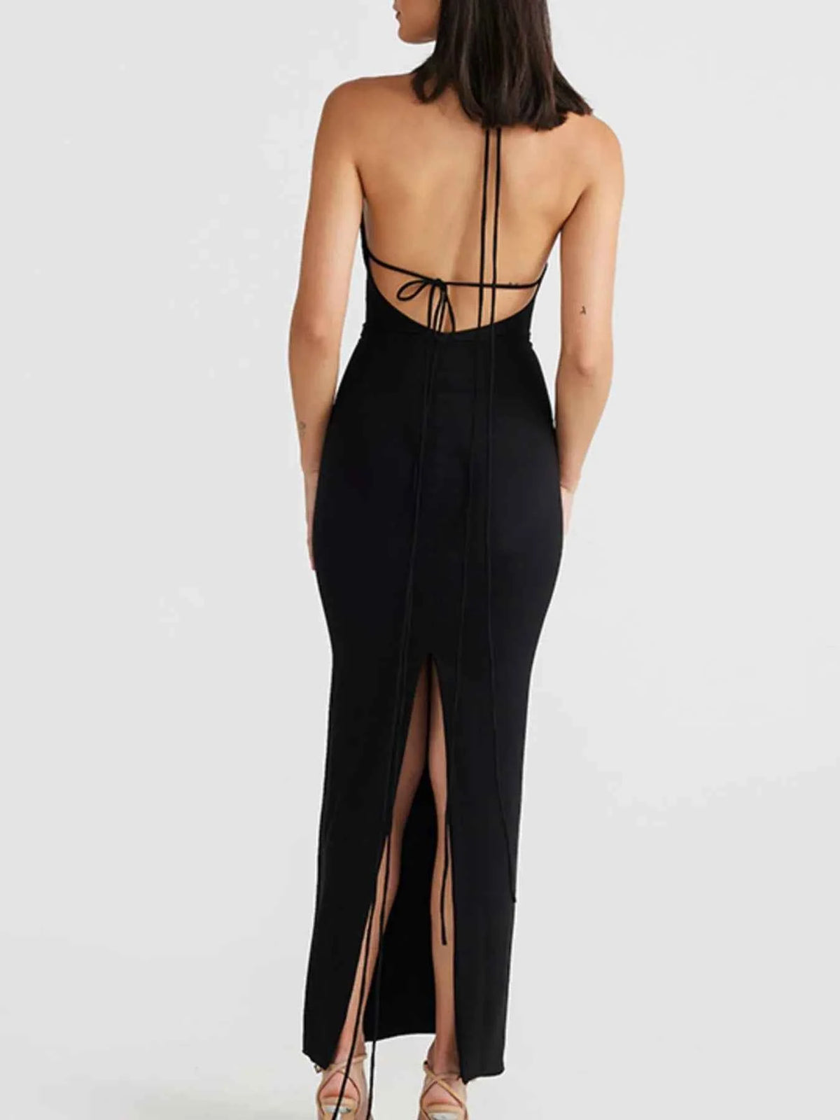 Backless Slit Sleeveless Bodycon Maxi Dress