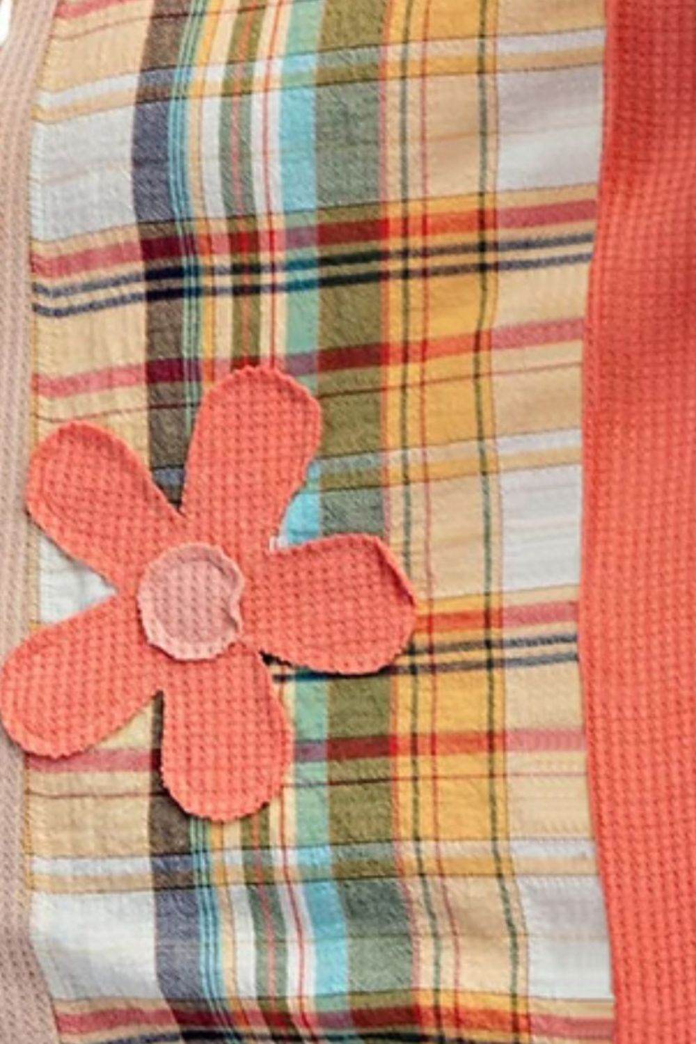 Slit Plaid Round Neck Long Sleeve Sweatshirt for a perfect OOTD – dress to impress outfits from Amexza