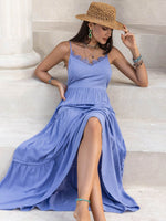 Lace Detail V-Neck Cami Dress - Amexza