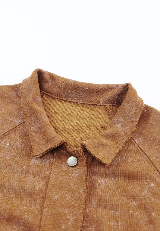 Snap Down Flap Pocket Long Sleeve Shacket - Amexza