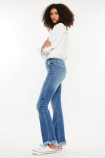 High Rise Frayed Hem Jeans - Amexza