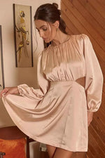 Mittoshop Satin Side Cutout Detail Mini Dress