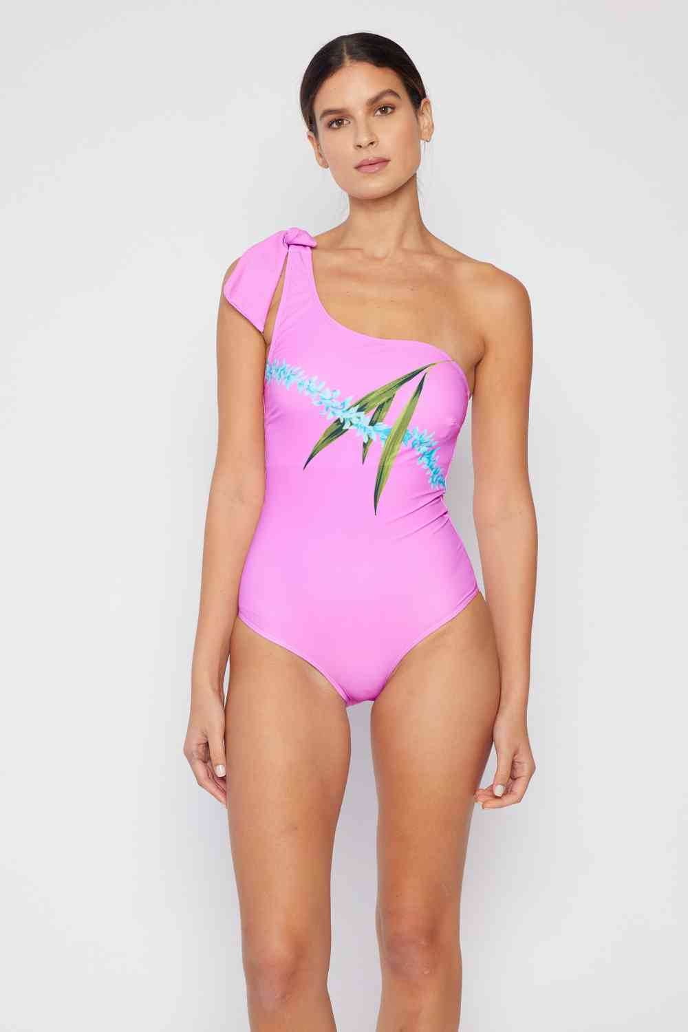 Marina West Swim Vacay Mode One Shoulder Swimsuit in Carnation Pink for a perfect OOTD – dress to impress outfits from Amexza