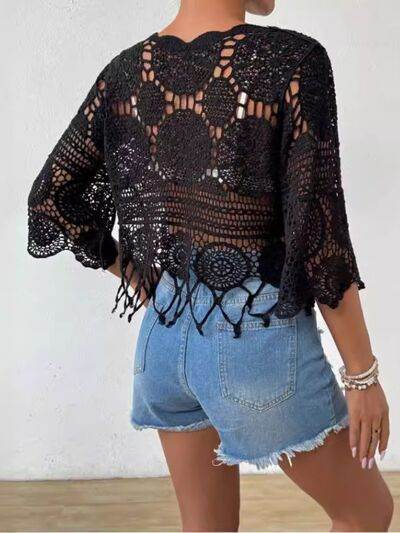Openwork Round Neck Cover-Up for a perfect OOTD – dress to impress outfits from Amexza