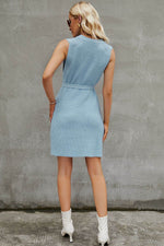 Round Neck Slit Sleeveless Sweater Dress for a perfect OOTD – dress to impress outfits from Amexza