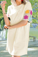 Openwork Crochet Round Neck Half Sleeve Dress for a perfect OOTD – dress to impress outfits from Amexza