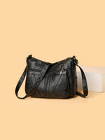 PU Leather Adjustable Strap Shoulder Bag Black One Size for a perfect OOTD – dress to impress outfits from Amexza