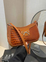 Bow PU Leather Shoulder Bag Pumpkin One Size for a perfect OOTD – dress to impress outfits from Amexza