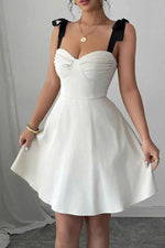 Sweetheart Neck Tie Shoulder Dress