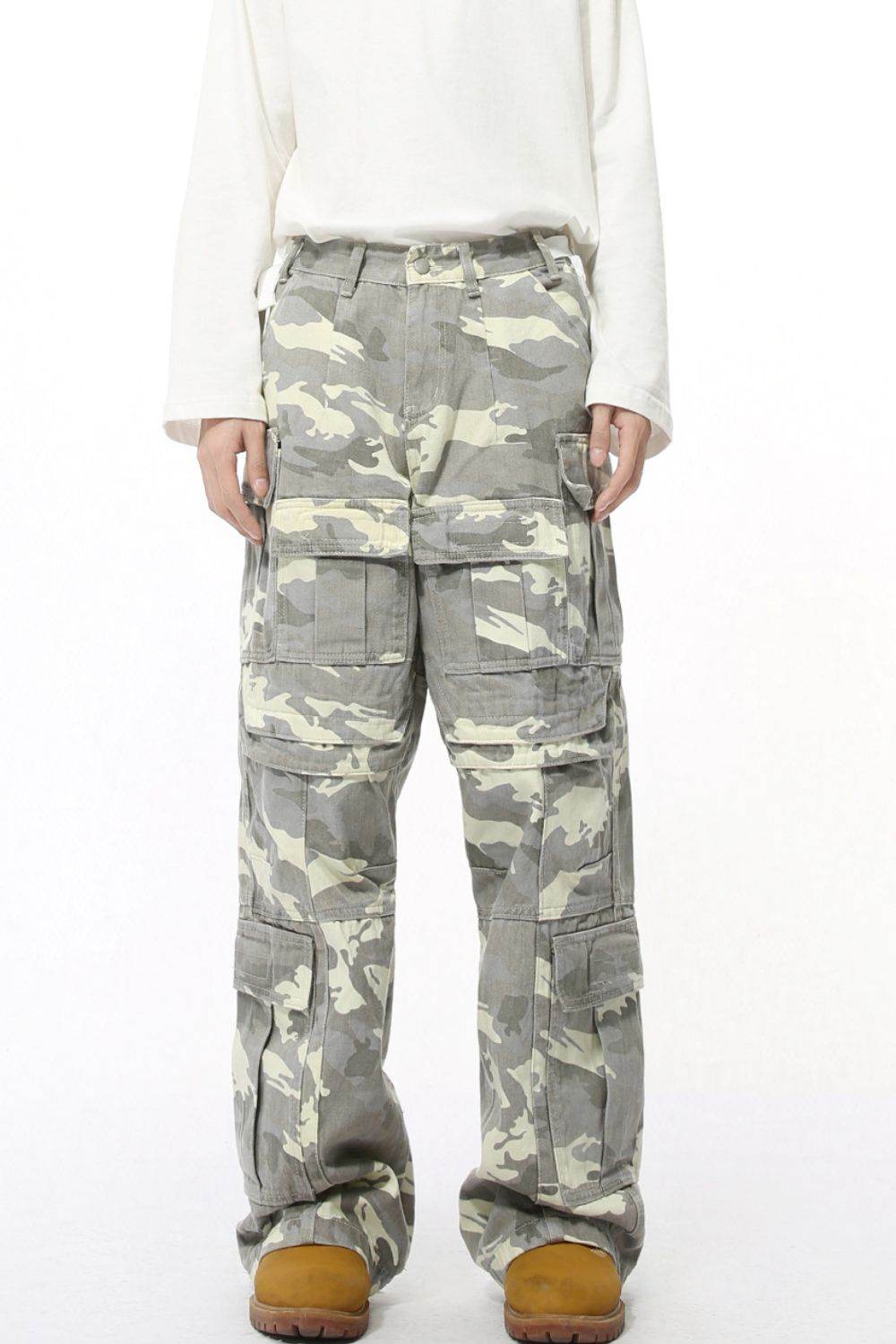 Men's Camouflage Straight Cargo Jeans Gray for a perfect OOTD – dress to impress outfits from Amexza