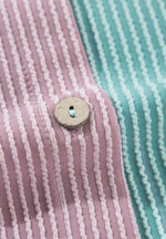 Color Block Corded Button Up Shacket - Amexza