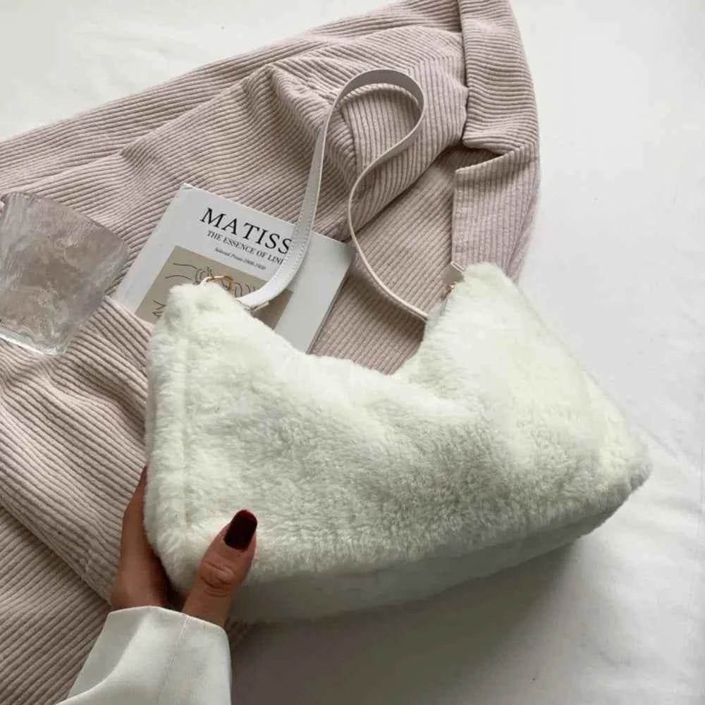 Faux Fur Removable Strap Shoulder Bag for a perfect OOTD – dress to impress outfits from Amexza