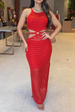 Cutout Slit Round Neck Sweater Dress for a perfect OOTD – dress to impress outfits from Amexza