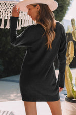 V-Neck Long Sleeve Mini Sweater Dress for a perfect OOTD – dress to impress outfits from Amexza