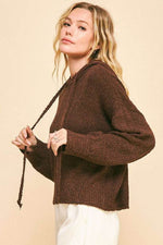 Davi & Dani Drop Shoulder Long Sleeve Hooded Sweater for a perfect OOTD – dress to impress outfits from Amexza