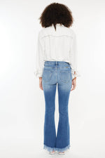 High Rise Frayed Hem Jeans - Amexza