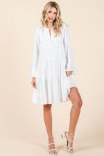 Mittoshop Tiered Notched Flare Sleeve Dress for a perfect OOTD – dress to impress outfits from Amexza