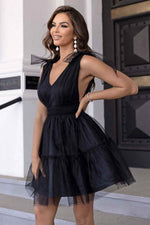 V-Neck Shoulder Detail Mesh Dress for a perfect OOTD – dress to impress outfits from Amexza