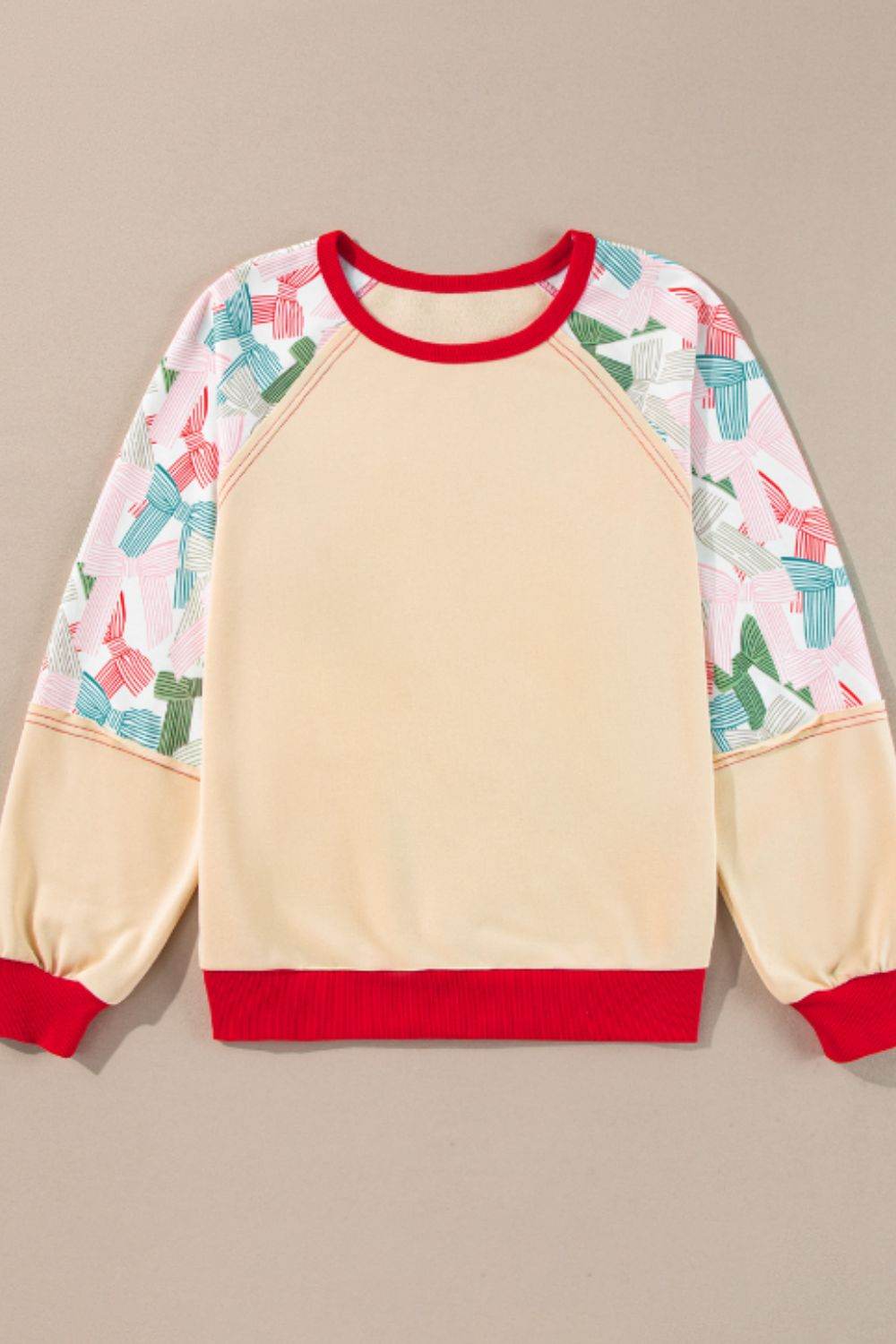 Printed Round Neck Long Sleeve Sweatshirt for a perfect OOTD – dress to impress outfits from Amexza