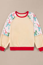 Printed Round Neck Long Sleeve Sweatshirt for a perfect OOTD – dress to impress outfits from Amexza