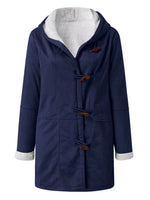 Full Size Pocketed Long Sleeve Hooded Toggle Jacket - Amexza