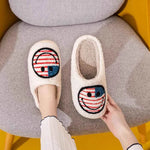 Melody Smiley Face Slippers AMERICAN FLAG for a perfect OOTD – dress to impress outfits from Amexza