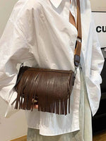 PU Leather Fringe Studded Crossbody Bag for a perfect OOTD – dress to impress outfits from Amexza