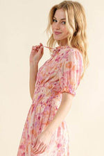 And The Why Full Size Smocked Waist Printed Midi Dress for a perfect OOTD – dress to impress outfits from Amexza