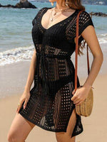 Openwork V-Neck Cap Sleeve Cover-Up for a perfect OOTD – dress to impress outfits from Amexza