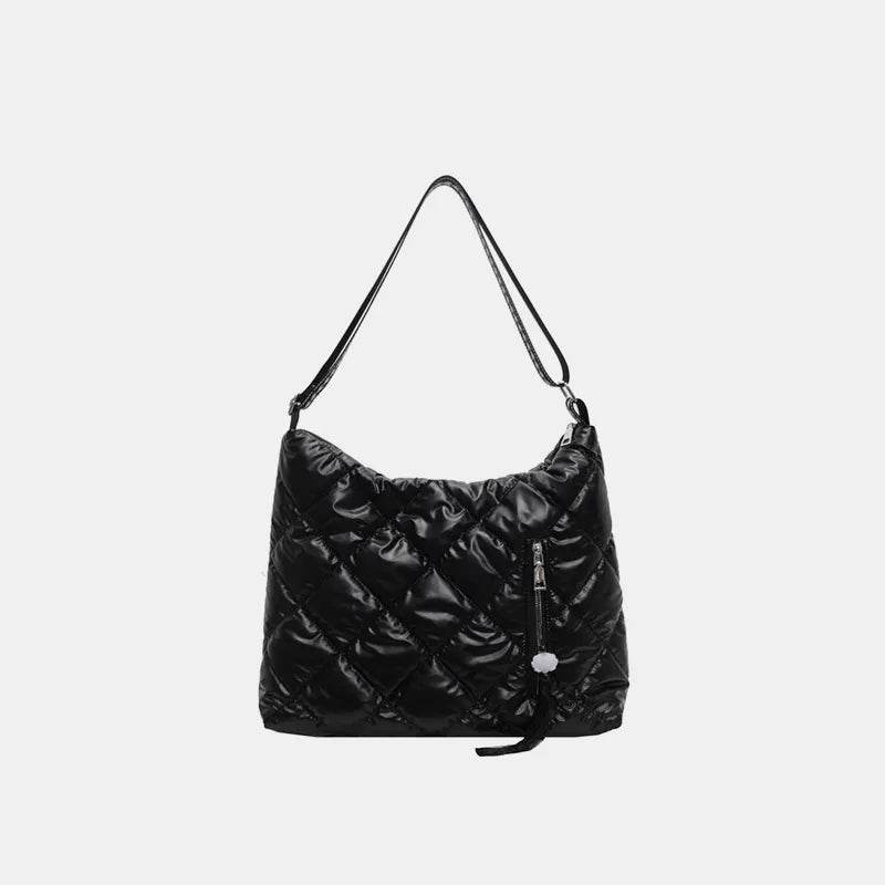 Quilted Nylon Travel Bag Black One Size for a perfect OOTD – dress to impress outfits from Amexza
