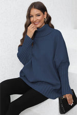 Turtle Neck Long Sleeve Ribbed Sweater for a perfect OOTD – dress to impress outfits from Amexza