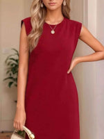 Full Size Slit Round Neck Sleeveless Maxi Tank Dress Plus Size for a perfect OOTD – dress to impress outfits from Amexza