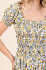 Mittoshop Flower Print Puff Sleeve Gathered Maxi Dress for a perfect OOTD – dress to impress outfits from Amexza