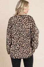 Culture Code Leopard Faux Fur Round Neck Top for a perfect OOTD – dress to impress outfits from Amexza