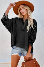 Exposed Seam Long Sleeve Hoodie for a perfect OOTD – dress to impress outfits from Amexza