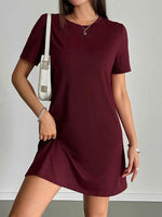 Round Neck Short Sleeve T-Shirt Dress