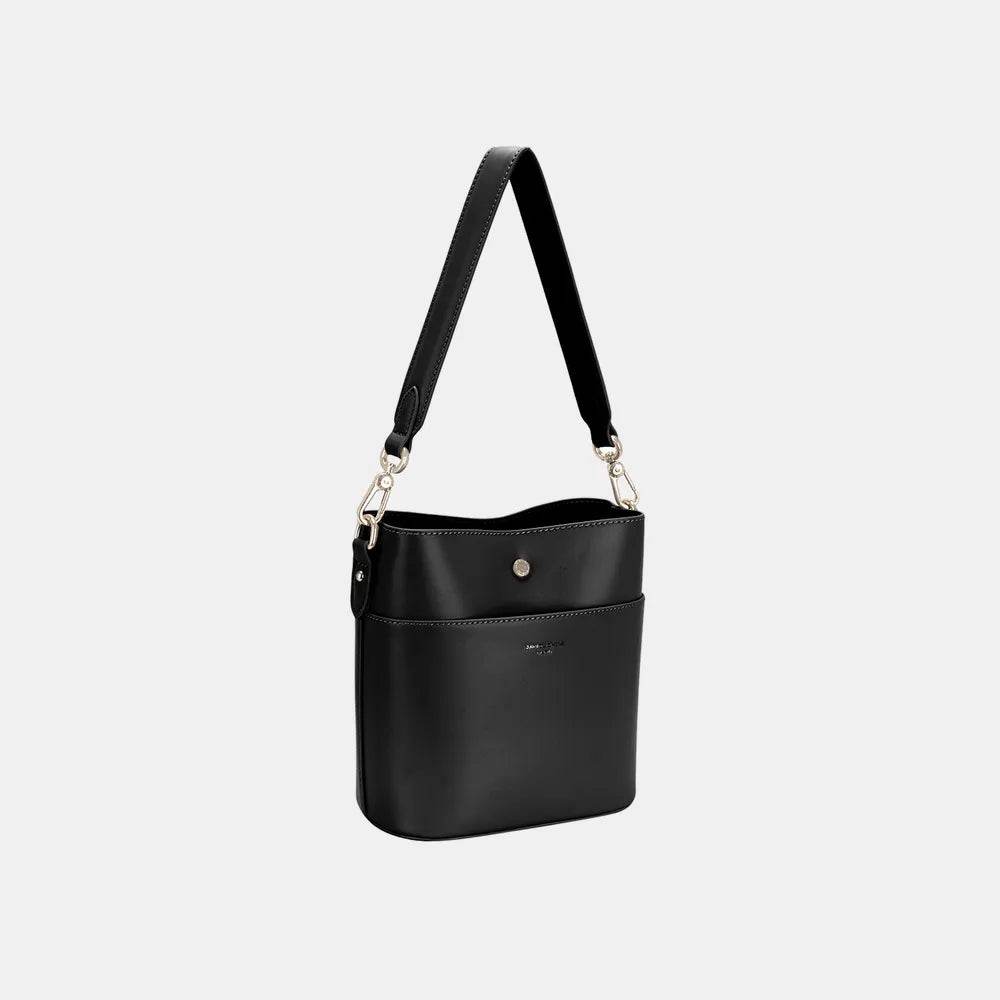 David Jones PU Leather Shoulder Bag Black One Size for a perfect OOTD – dress to impress outfits from Amexza