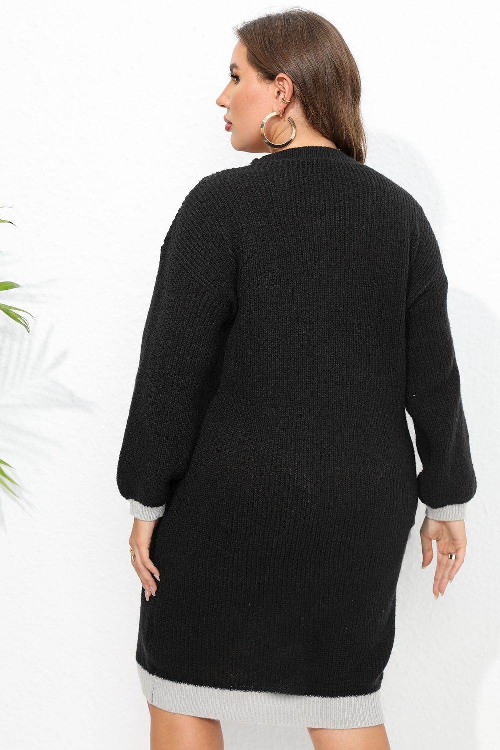 Plus Size Long Sleeve Sweater Dress for a perfect OOTD – dress to impress outfits from Amexza