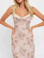 Floral Print Maxi Cami Dress with V-Neck