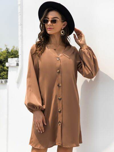 V-Neck Long Sleeve Mini Dress for a perfect OOTD – dress to impress outfits from Amexza