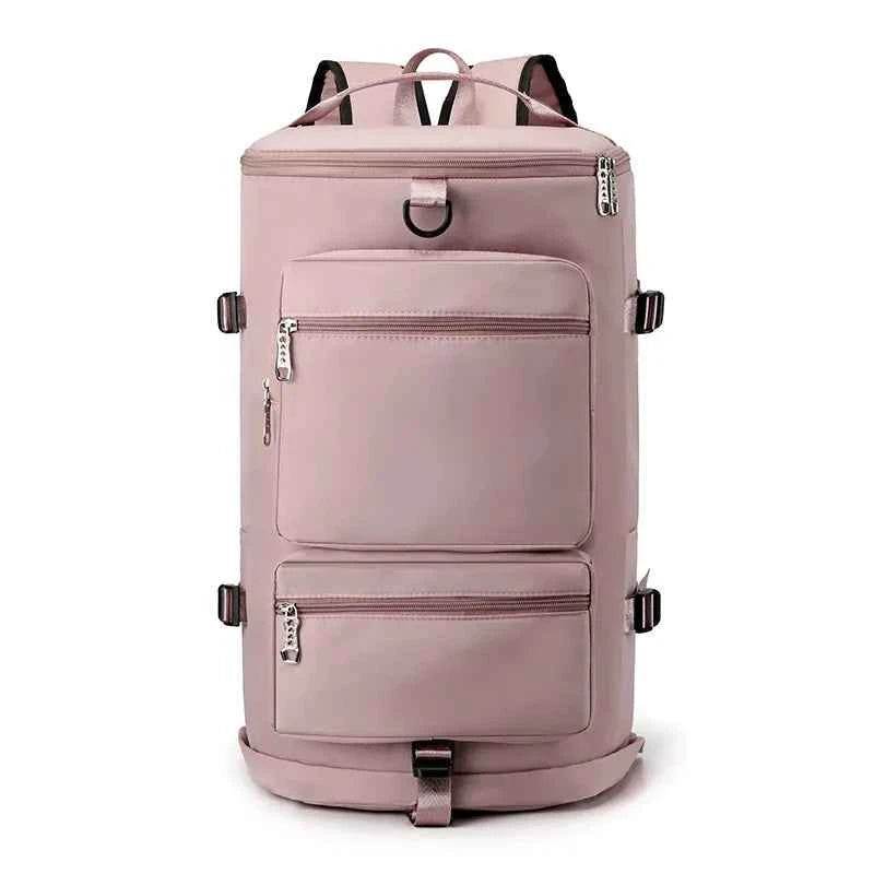 Multi Pocket Travel Backpack Bag Dusty Pink One Size for a perfect OOTD – dress to impress outfits from Amexza