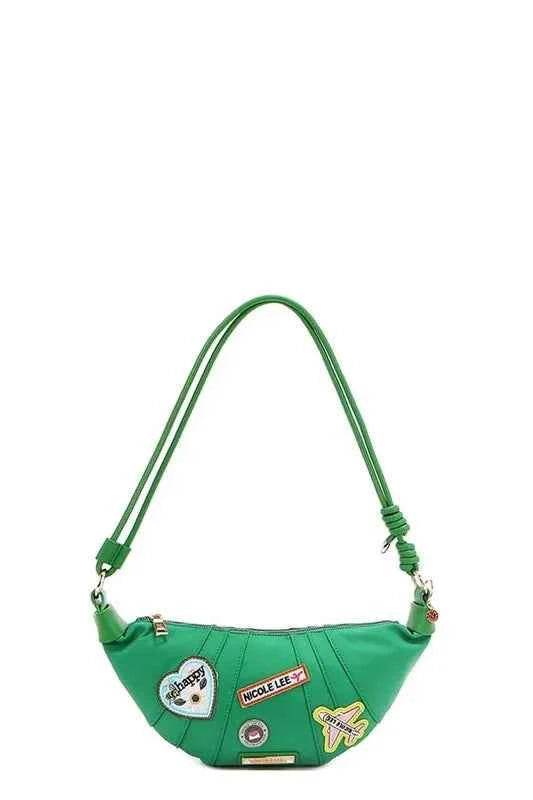 Nicole Lee USA Color Patch Croissant Bag Green One Size for a perfect OOTD – dress to impress outfits from Amexza