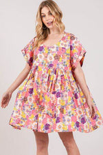 SAGE + FIG Floral Short Sleeve Babydoll Dress with Pockets for a perfect OOTD – dress to impress outfits from Amexza