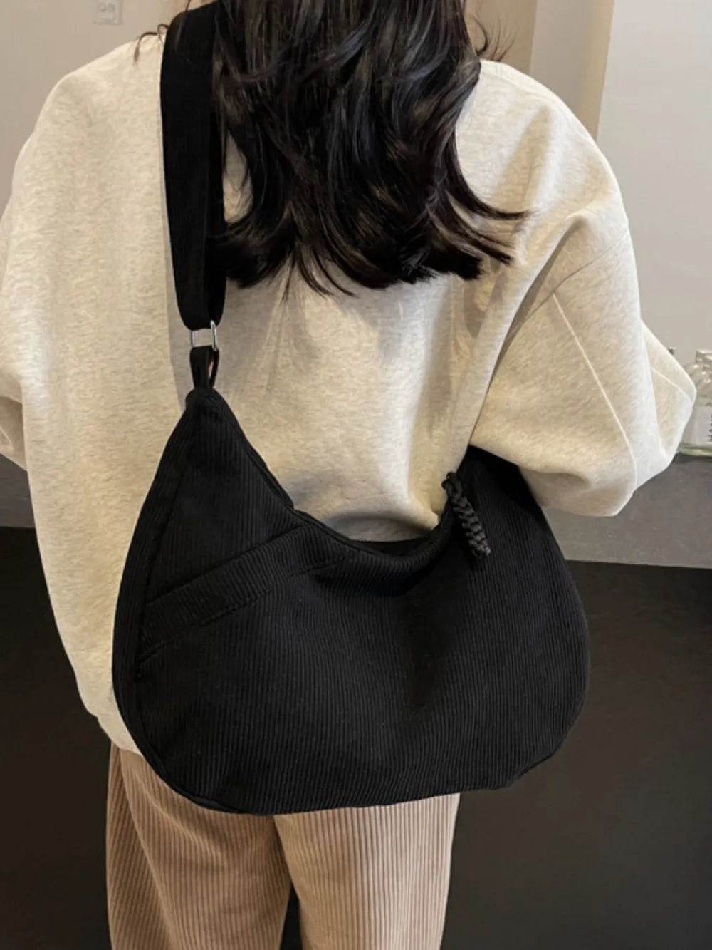 Ribbed Adjustable Strap Shoulder Bag for a perfect OOTD – dress to impress outfits from Amexza